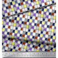 thumbnail image 2 of Soimoi Poly Georgette Fabric Check & Brush Stroke Abstract Print Fabric by Yard 42 Inch Wide, 2 of 3