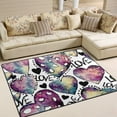 thumbnail image 2 of Coolnut Watercolor Hearts Vivid Nebula 80 x 58 inches Lightweight Soft Area Rug Mat Indoor Floor Rugs Home Decoration for Kids Room Living Room, 2 of 6