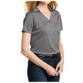 thumbnail image 4 of Yellow Rooster Womens Short Sleeve Shadow Stripe Polo Shirt Shadow Grey 2XL, 4 of 7