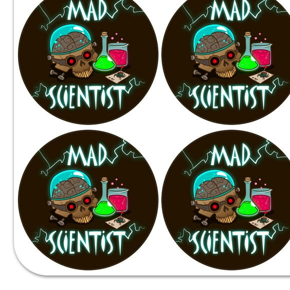Mad Scientist with Beakers Brain Planner Calendar Scrapbooking Crafting Stickers