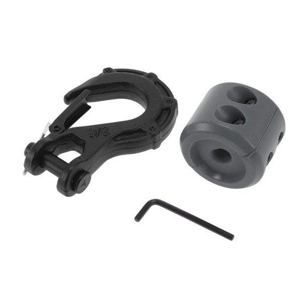 Ganchos para Cubo de Tractor Unique Bargains 3/8" Accesorios Frontales para Tractor Gancho de Agarre de Metal 3.27"x4.92" Negro 15 Ton con 1 Tope Gris y 1 Llave Pequeña 1 Juego