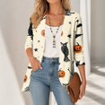 thumbnail image 5 of IYYVV Halloween Cardign Sweaters for Women 3/4 Sleeve Lightweight Funny Pumpkin Printed Open Front Cardigan Complexion XL, 5 of 8