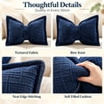 thumbnail image 7 of Bow Pillow 11.8 X 19.7 in Chenille Waist Cushion Vintage Texture Scandinavian Decorative Throw Pillow for Sofa Bed Living Room Bedroom Home Decor, Soft Lumbar Support, Home Decor Pillow, Navy, 7 of 7