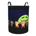thumbnail image 2 of LNWH Laundry Basket, Horror Night Moon Animals Foldable Laundry Hamper With Handles Waterproof, Medium, 2 of 8