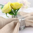 thumbnail image 2 of Efavormart 4 Pack | Clear Acrylic Square Mini Bud Vase Napkin Rings, 2-In-1 Flower Napkin Holders, 2 of 11