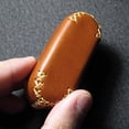 thumbnail image 3 of Handmade Leather Earphone Case with Multi-Face Stitching, Maintainable and Patinated, Vegetable Tanned Cowhide, Available in Brown and Black, 3 of 8