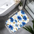thumbnail image 3 of 1pc Blue Flowers Absorbent Non-Slip Bathroom Thickened Flannel Rug Decor,Soft,Quick Drying,Suitable For Indoor/outdoor Use,Bathrooms,Bedrooms,Kitchens,Terrace,Laundry Rooms,16"x24", 3 of 7