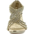 thumbnail image 3 of Delicacy Womens Angel-37 Strappy Rhinestone Dress Sandal Low Heel Shoes, 3 of 4