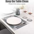 thumbnail image 3 of Table Placemats Set of 6 with Coasters Crossweave Woven Vinyl Wipe Clean Heat Resistant Washable Table Mats and Runner Set for Dining Table, Sliver Gray, 3 of 9