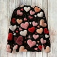 thumbnail image 4 of Nokdvo Sweatshirts for Women Lightweight Valentine Love Heart Print Crewneck Pullover Tops Fall Winter Casual Knit Loose Pullover Sweaters,Black L, 4 of 4