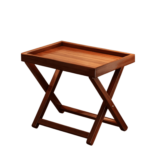 Bamboo Folding Bed Table – Foldable Table with Legs and Anti-Spill Guard for Eating, Snacks, and Coffee