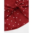thumbnail image 5 of Women Y2k Polka Dots Boat Neck Tank Top Cute Sleeveless Slim Fitted Side Ruched Tie Back Vest Top Red XL, 5 of 8