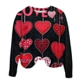 thumbnail image 4 of Jsaierl Chandails en Molleton pour Femmes Saint-Valentin Mignons Imprimé Cœur Chandails en Molleton Tendance Chandail Col Rond Décontracté Manches Longues pour Femmes, 4 of 4