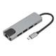 thumbnail image 1 of Hub USB C 5 en 1 USB3.0 87W PD Carga rápida Gigabit Ethernet USB C a interfaz multimedia de alta definición Adaptador USB C, 1 of 10