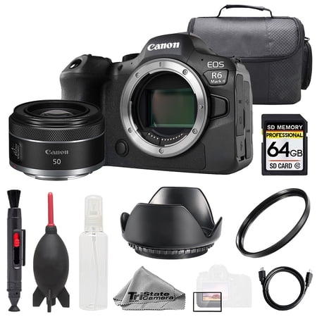 Canon EOS R6 II Camera + RF 50mm f/1.8 STM Lens +64GB + Bag+ UV Filter- Basic Kit (International Version)