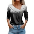 thumbnail image 2 of Tops for Women Trendy Viikei Womens Hoodies,Blouses for Women Fashion Casual,Women's V-Neck Fashion Casual Printed Button-Up Blouse T-shirt Tops Blouse Black S, 2 of 3