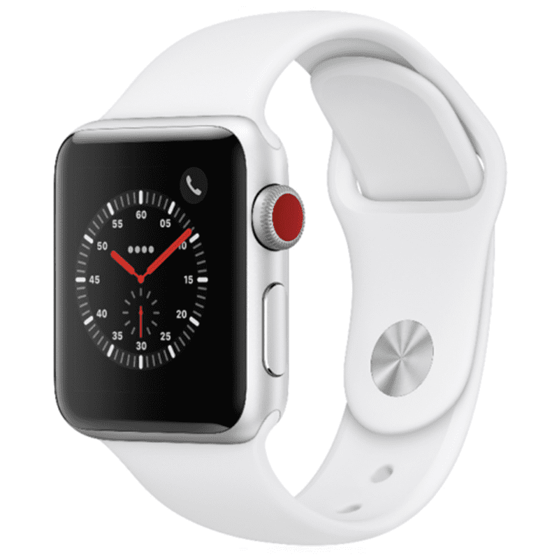 Restored Apple Watch 3 38mm GPS + Cellular 4G LTE Silver - White Sport Band (Refurbished) Walmart.com