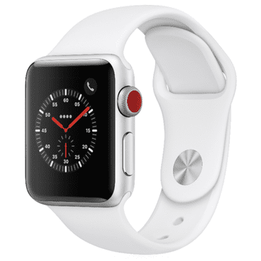 Restored Apple Watch Series 3 42mm GPS Cellular 4G LTE - Silver - White Sport Band (Refurbished)