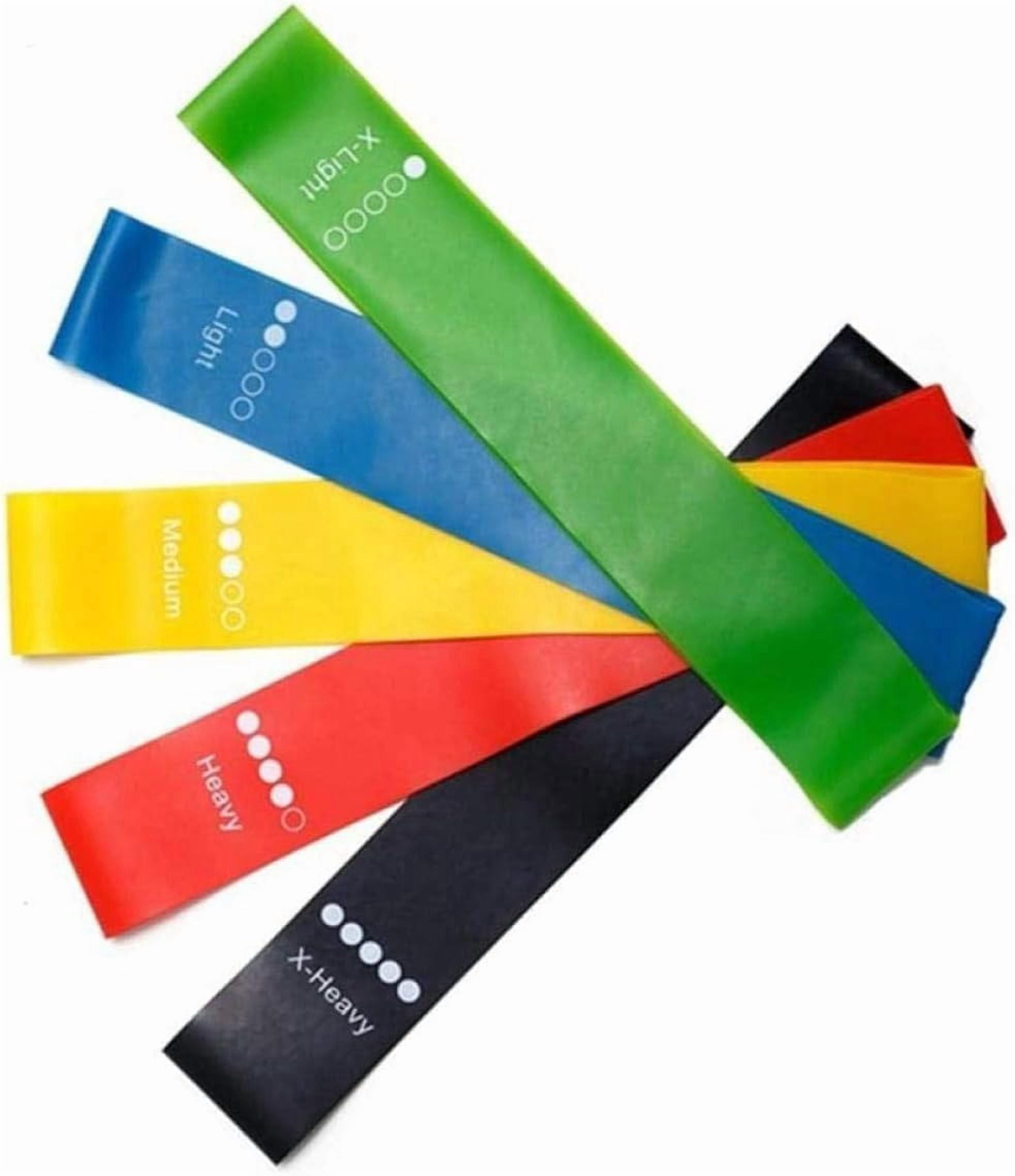 JJEAN-Resistance Bands for Women and Men - 5 Levels Elastic Bands for Exercise for Legs, Glutes, Ankles, Arms, Core, and Back Muscles. Yoga band- gym bands