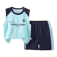 thumbnail image 4 of Gubotare Boys Shorts Set Girls Sweatsuit Set 2 Piece Crewneck Tshirt and Jogger Shorts Set for Girls Size 9-10 (Blue,9-10 Years), 4 of 4