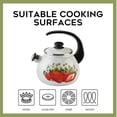 thumbnail image 3 of Novomoskovsjka Posuda Strawberry Enamel Kettle with Whistle 2.7 Qt (2.5 L) Enameled Steel Stovetop Kettle with Ergonomic Handle Tea Kettle Tea Pot for Stove Top Enamelware Kitchen Kettle, White Red, 3 of 5
