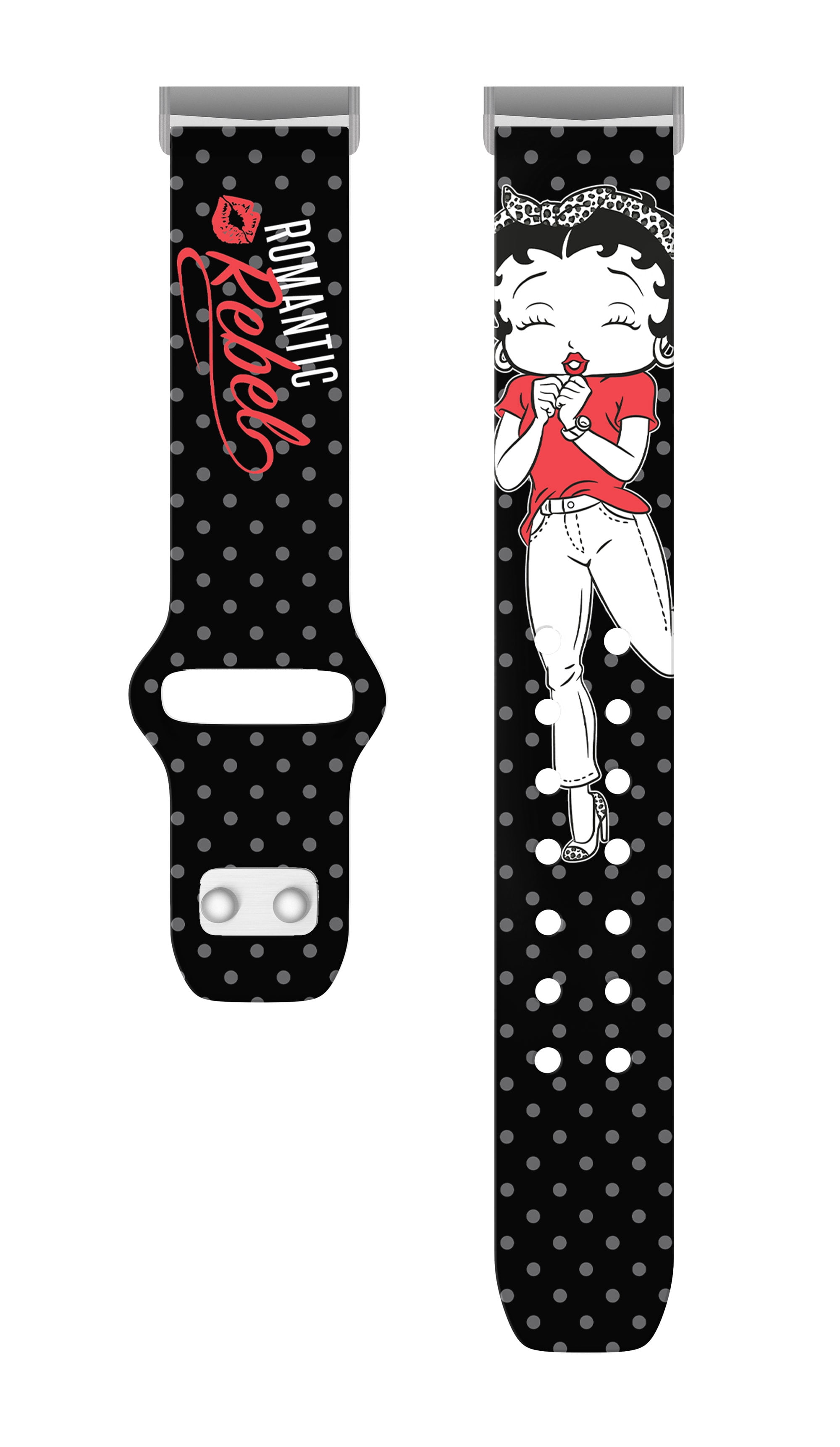 Betty Boop Romantic Rebel HD Watch Band Compatible with FitBit Versa 3 & Sense (20mm Long Romantic Rebel) by Affinity Bands