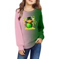 thumbnail image 1 of JAKANYQ Sweat à Capuche Imprimé Décontracté pour Filles, Col Rond, Vert 3-4 Ans, 1 of 5