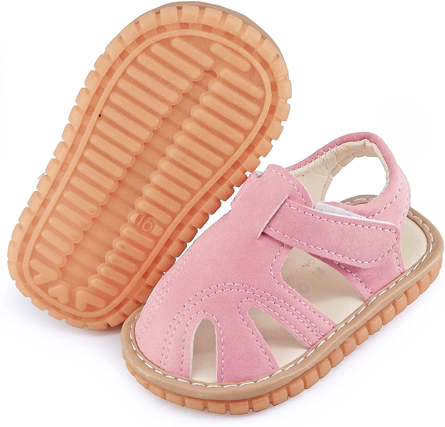Girls Velco Strap Rubber Bottom Sandals – Peek A Boo Baby Studio