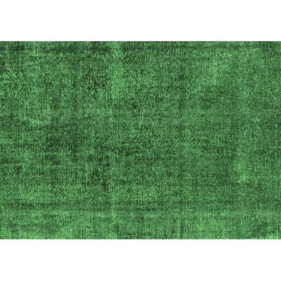 Ahgly Company Indoor Rectangle Oriental Emerald Green Industrial Area Rugs, 7' x 10'