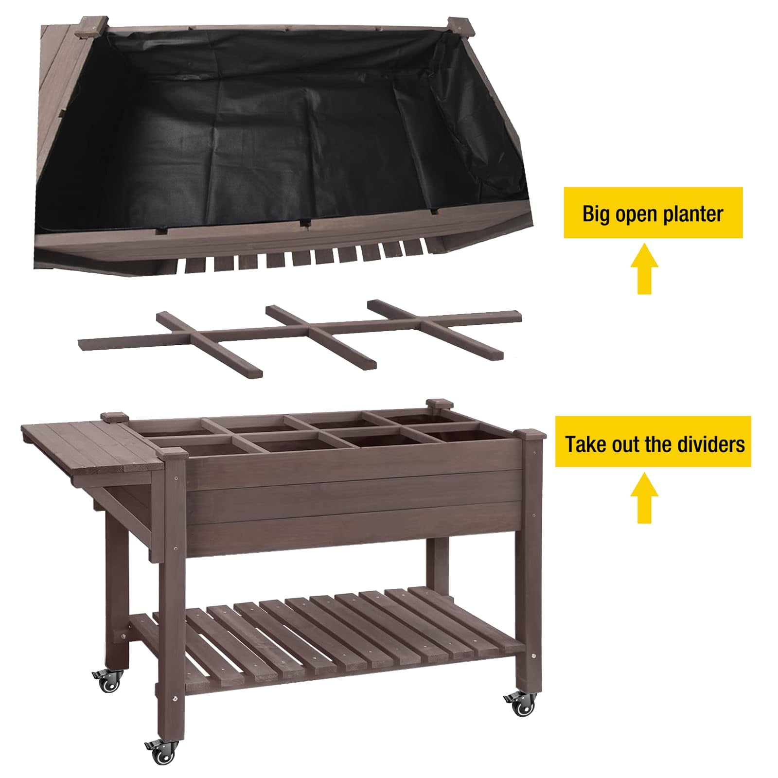 Aivituvin Raised Garden Bed Elevated Wood Planter Box Stand Outdoor Garden Kit