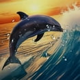 thumbnail image 5 of Creowell Dolphin Sunset Pretty Shower Curtain for Bathroom Decoration with Hooks, 100% Polyester Fiber Home Bathtubs Decor, Various Sizes 60x72, 5 of 7