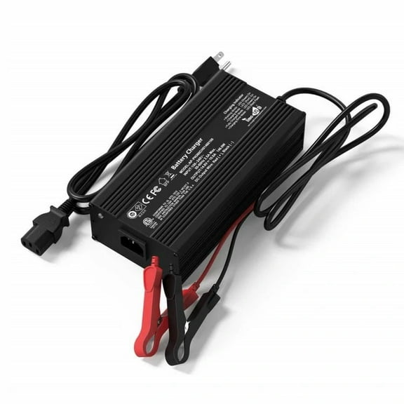 Timeusb Timeusb 14.6V 10A Fast Charging LiFePO4 Battery Charger with Clear LED Indicator,multiple protections and smart 3-stage charging mode for RV, camper trip, or off-grid.