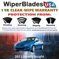 thumbnail image 2 of 2011 Honda Insight Beam Wiper Blades Wipers w/1yr Warranty (Set of 3) w/Rear Wiper, 2 of 5