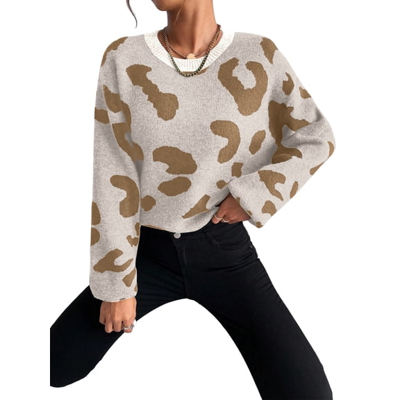 Long Sleeve Shirts for Women Sweaters Fall Outfits Color Block Winter Clothing Dressy Casual Soft Khaki S