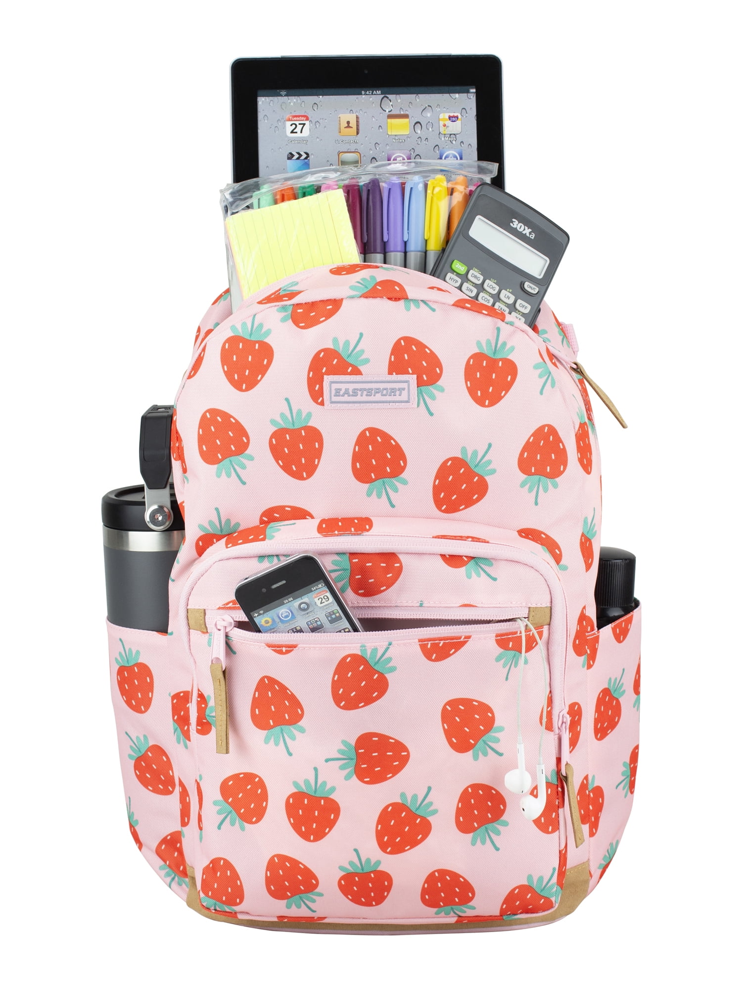 Eastsport Unisex 17" Backpack & Lunch Box 2-Piece Set, Strawberry Dream