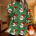thumbnail image 2 of lcziwo Christmas Sweatshirts for Women Winter Warm Fleece Lined Sweaters Casual Crewneck Pullover Long Sleeve Tunic Tops Holiday Outfits, Green, XXXL, 2 of 6