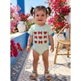 thumbnail image 4 of BemeyourBBs Newborn Baby Girl Summer Clothes 0 3 6 12 18 Months Bubble Romper One Piece Outfit Baby Infant Short Sleeve Watermelon Bow Print Bodysuit Jumpsuit Playsuit, 4 of 9
