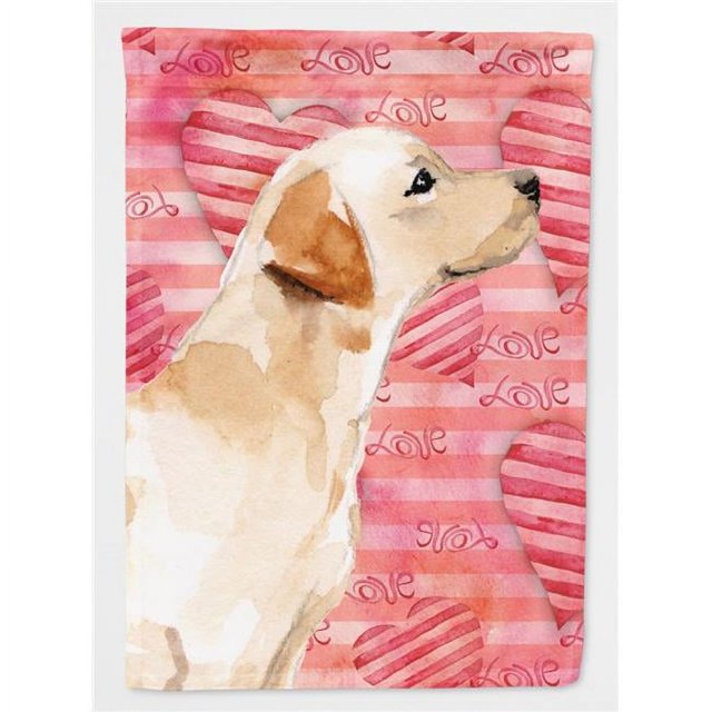 Carolines Treasures BB9493GF Yellow Labrador No.2 Love Flag Garden Size
