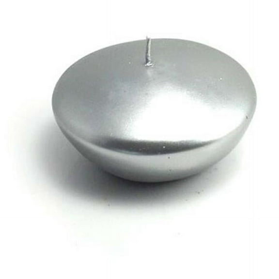 Jeco CFZ-066-6 3 in. Floating Candles, Metallic Silver - 72 Piece