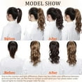thumbnail image 6 of My-Lady 100% Remy Human Ponytail Hair Extension Wrap Around Real Curly Wavy Human Hair Hairpieces 18inch #18P613 Ash Blonde & Bleach Blonde, 6 of 8