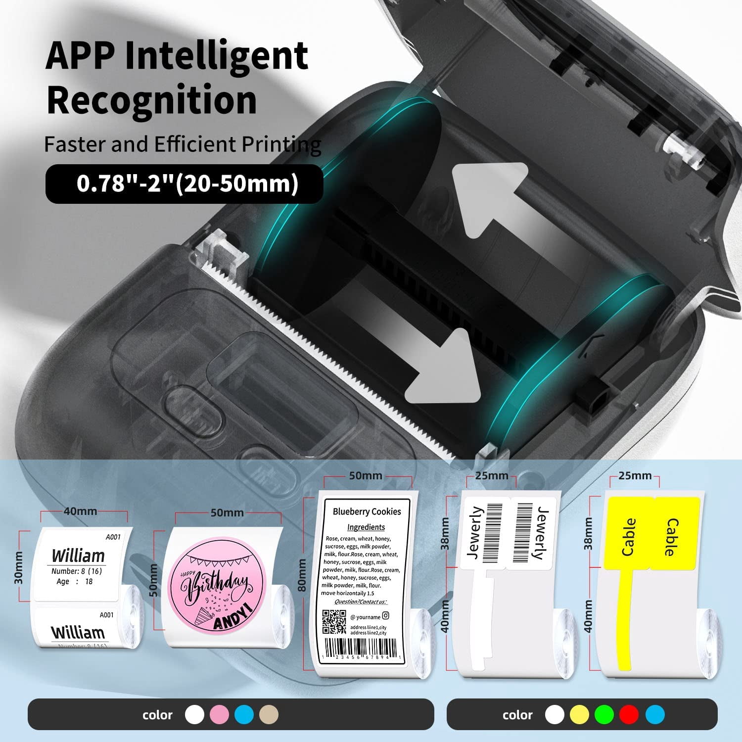 Phomemo M110 Thermal Label Printer - Portable Bluetooth Address Label Maker for Small Business, Barcode & Retail, Compatible with Phones & PC (Black)
