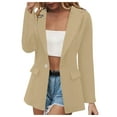 thumbnail image 1 of Yuyuzo Fall Blazer for Women Lightweight Long Sleeve Open Front Button Jackets Solid Color with Pocket, 1 of 6