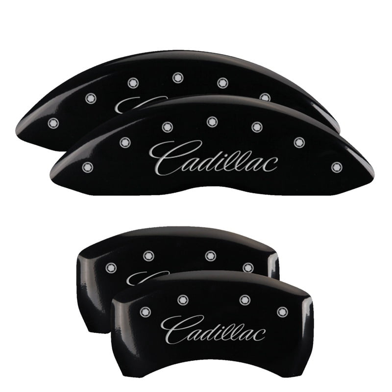 MGP Caliper Covers 35007SMGPBK MGP Engraved Caliper Cover with Black Powder Coat Finish and Silver Characters, Set of 4 