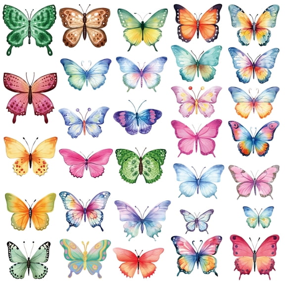 62 Pcs Colorful Butterfly Wall Stickers Vinyl Decals Peel and Stick for Living Room Kids Bedroom Classroom Wall Furniture Window Decor