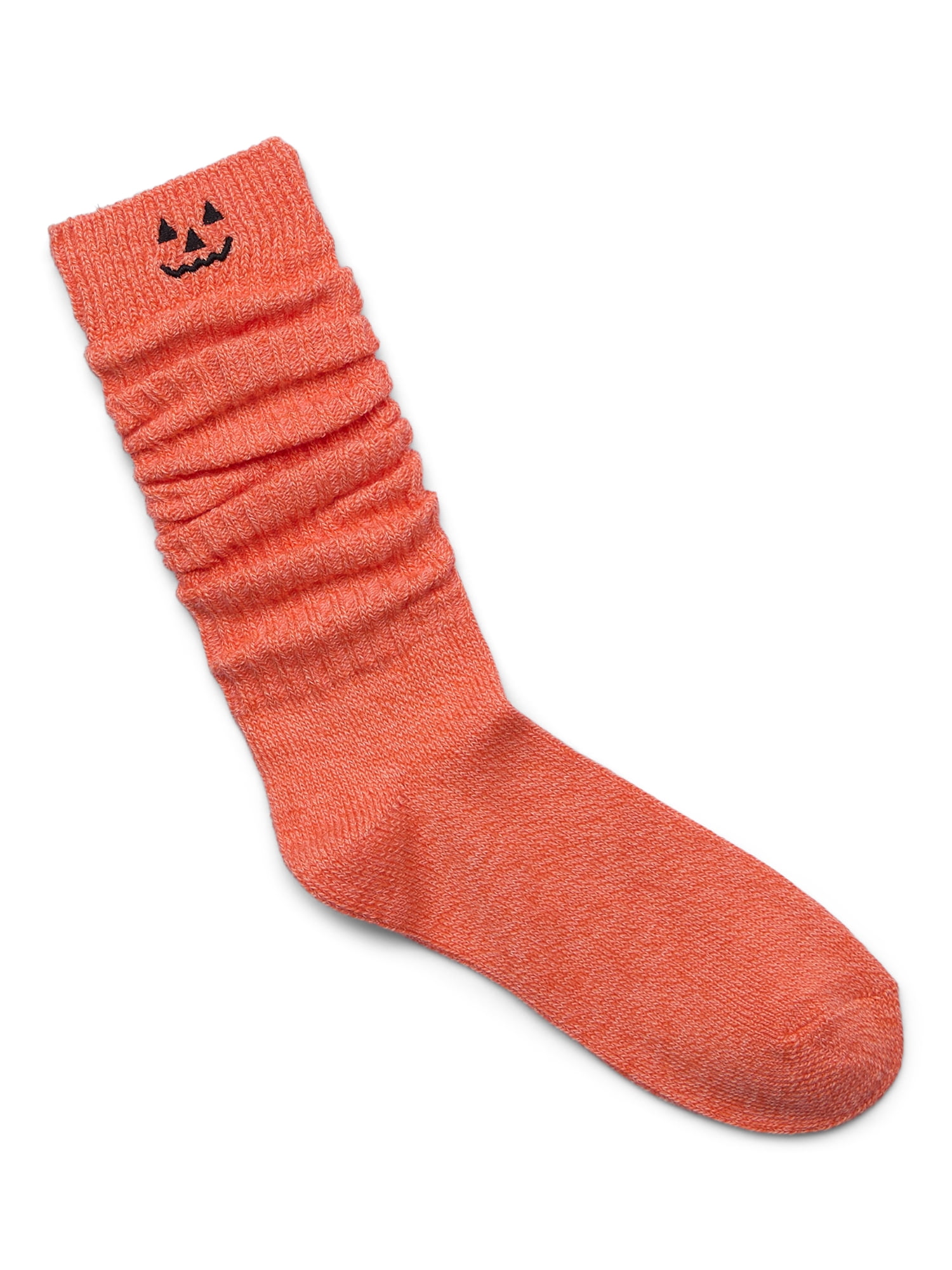 Women’s Halloween Pumpkin Slouch Socks from Way to Celebrate, Size 4-10