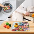 thumbnail image 3 of Yayeee Dish Drying Mat for Kitchen Counter 16" x 18" Microfiber Super Absorbent Coffee Decorative Pad, Blue Floral Tomatoes, 3 of 9