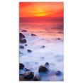 thumbnail image 2 of Coucher de Soleil sur Côte Rocheuse Rouge Vif - Art sur Toile Bord de Mer Extra Grand, 2 of 3