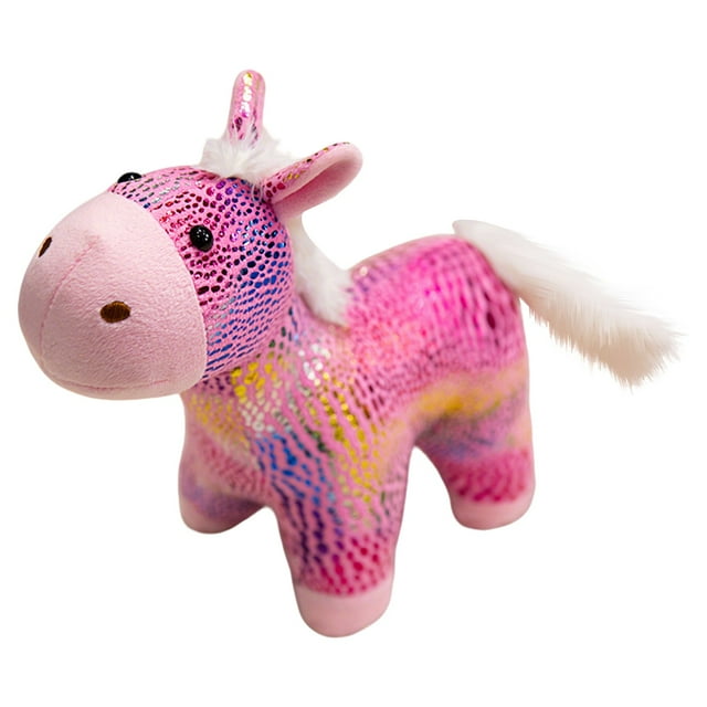 Jouet Cheval Mignon Animal en Peluche Doux Poupée Apaisante pour Enfants Adorable Mascotte Confort Intérieur