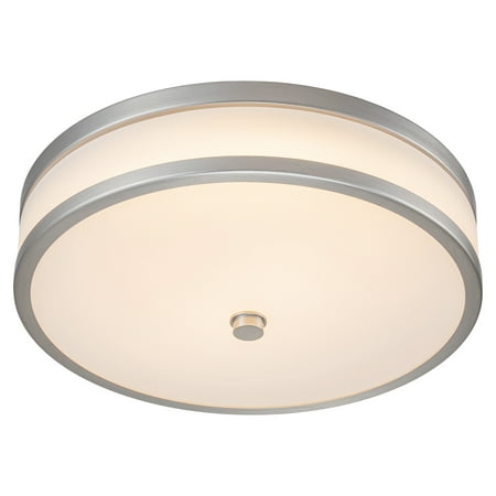 C Cattleya Satin Nickel Dimmable LED Flush Mount Light with Acrylic Shade