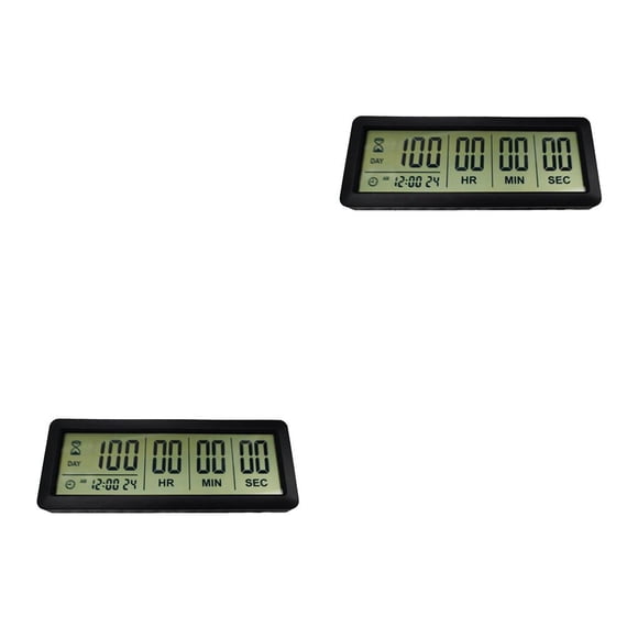 Cateissary 999 Days Timer Timer Clock LCD for Examination Wedding Lab Tools 2piezas Negro